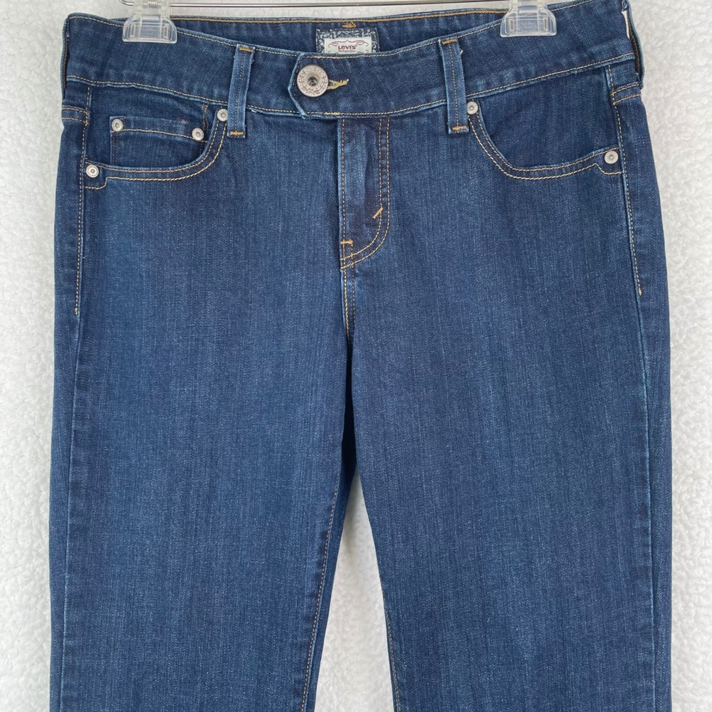 Levis 526 Slender Boot Cut Jeans Womens 8 Medium Dark Wash Blue Denim Mid Rise